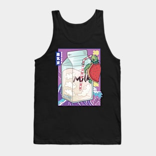 Sea Turtle Strawberry Milk Funny Retro 90s Japanese Kawaii Kame Animal Tank Top